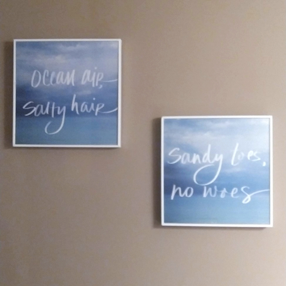 Ocean/Beach Quote Canvas Art Pictures Size 12X12 with Zyl Frame